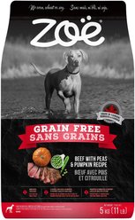 Zoe Grain-Free Beef with Pumpkin & Peas Dry Dog Food, 5-kg bag