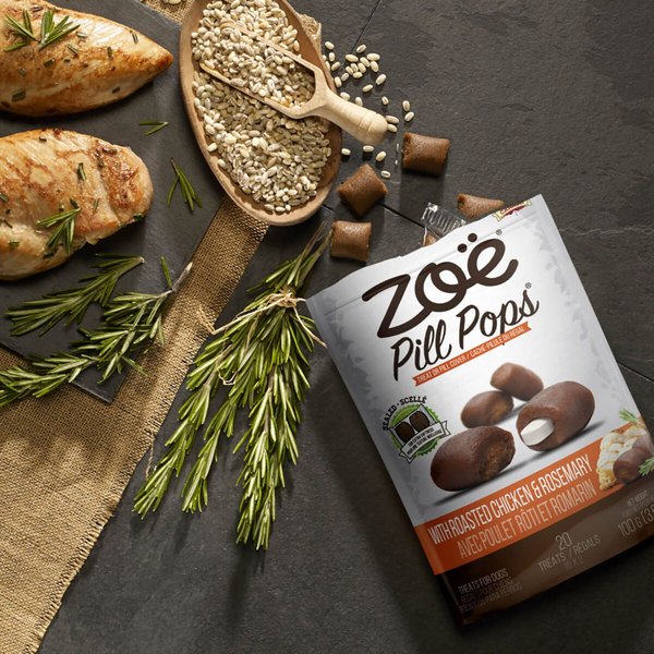 Show full view: Zoe Pill Pops Roasted Chicken with Rosemary Dog Treats, 100-g bag slide 3 of 6