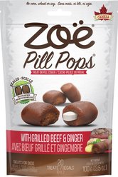 Zoe Pill Pops Grilled Beef with Ginger Dog Treats, 100-g bag