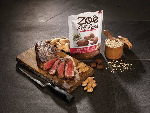 Show full view: Zoe Pill Pops Grilled Beef with Ginger Dog Treats, 100-g bag slide 6 of 7