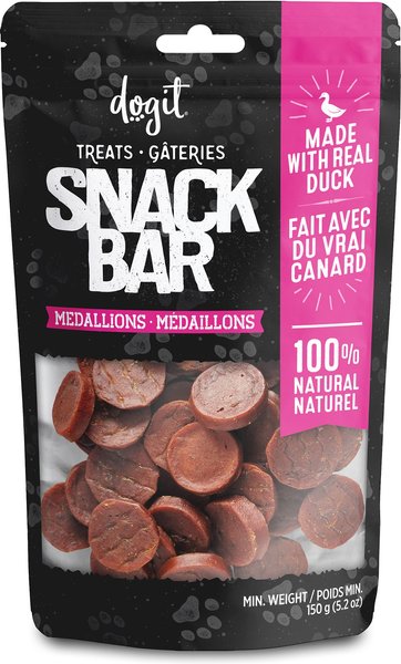 Jerky Dogit Snack Bar Duck Medallions Jerky Dog Treats, 150-g bag ...