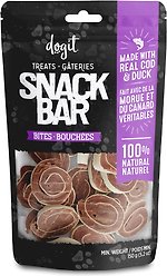 Jerky Dogit Snack Bar Cod & Duck Bites Jerky Dog Treats, 150-g bag