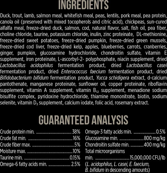Show full view: Nutrience SubZero Northern Lakes Grain-Free Duck & Rainbow Trout Dry Dog Food, 10-kg bag slide 9 of 9