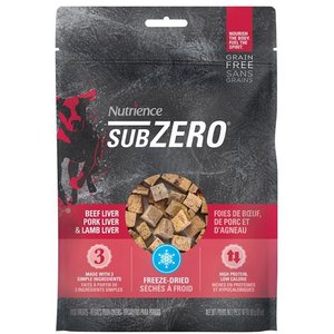 Nutrience SubZero Multi Protein Beef, Pork & Lamb Liver Grain-Free Freeze-Dried Dog Treats, 90-g bag