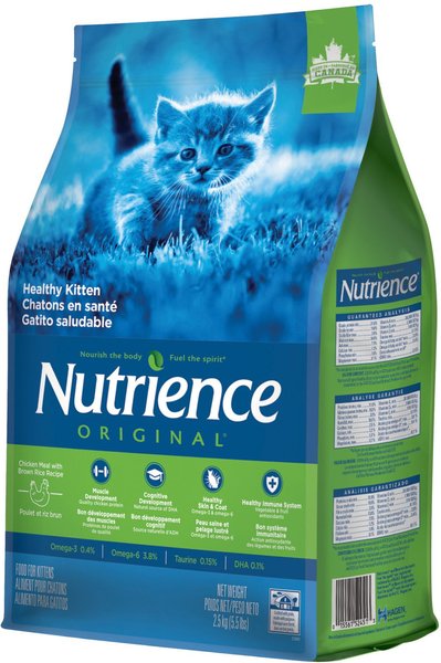 Show full view: Nutrience Original Healthy Kitten Chicken Meal with Brown Rice Recipe Dry Cat Food, 2.5-kg bag slide 3 of 6