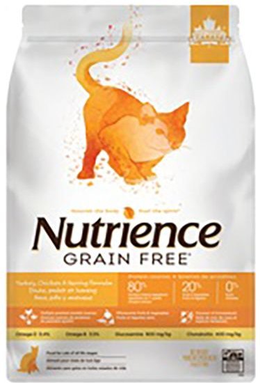 NUTRIENCE Grain Free Turkey Chicken Herring Dry Cat Food 5 kg