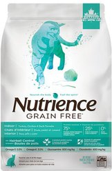 Nutrience Indoor Cat Grain-Free Turkey Chicken & Duck Formula Dry Cat Food, 5-kg bag