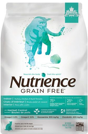 NUTRIENCE Indoor Cat Grain Free Turkey Chicken Duck Formula Dry