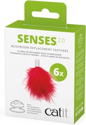 Catit Senses 2.0 Mushroom Cat Toy Replacement Feathers, 6 count