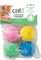 Catit Foamies Sponge Golf Balls Cat Toy, 4 count