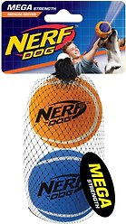 Nerf Dog Mega Strength Tennis Ball Dog Toy, Medium, 2 count