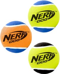 Nerf Dog Squeak Tennis Ball Dog Toy, Medium, 3 count