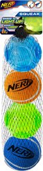 Nerf Dog LED TPR Squeak Tennis Sonic Ball Dog Toy, 4 count