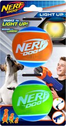 Nerf Dog LED TPR Tennis Ball Dog Toy, 2 count