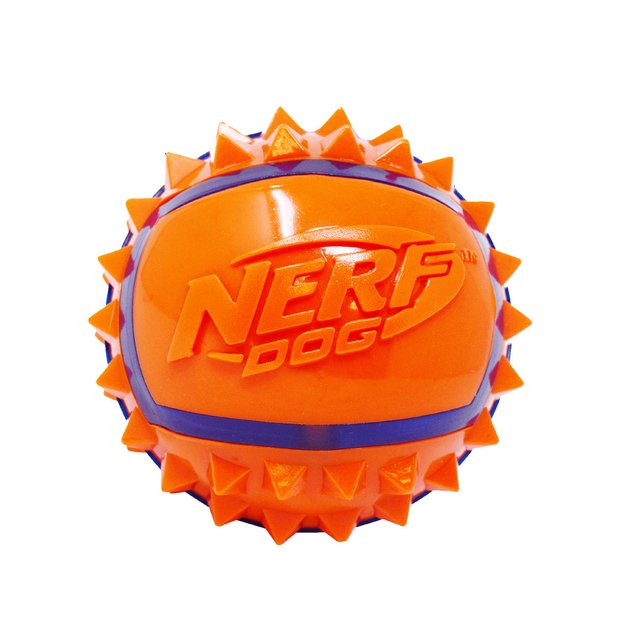 Nerf Two Tone TPR Spike Ball Dog Toy, Large