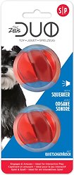 Zeus Duo Ball Squeaker Dog Toy, 2 count, Small