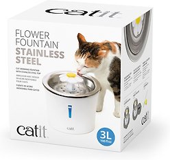 Catit Flower Stainless Steel Top Cat Fountain, 3-L