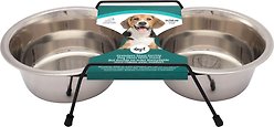 Dogit Stainless Steel Double Dog Bowl, 750-ml
