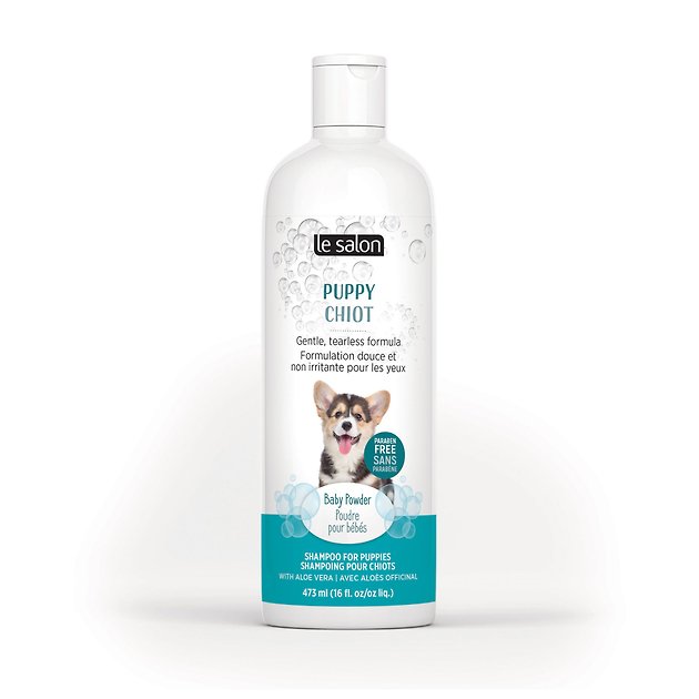 LE SALON Puppy/Tearless Dog Shampoo, Baby Powder Scent, 473ml bottle