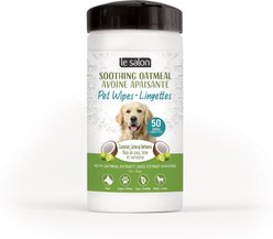 Le Salon Soothing Oatmeal Coconut-Lime Verbena Scent Dog Wipes, 50 count