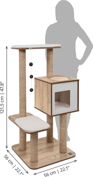 Show full view: Catit Vesper High Base 122-cm Cat Tree, Oak slide 3 of 6