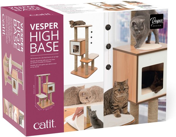 Show full view: Catit Vesper High Base 122-cm Cat Tree, Walnut slide 4 of 8
