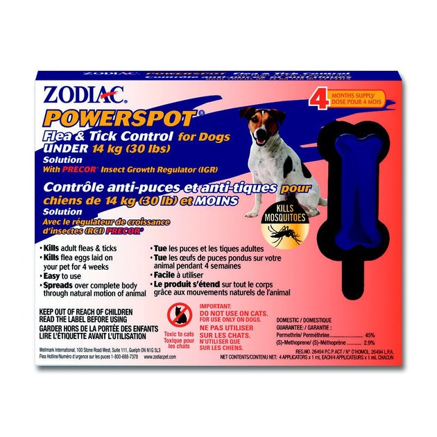 ZODIAC PowerSpot Flea & Tick Control for Dogs, Under 14 kg Chewy Canada