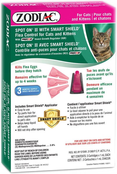 Zodiac flea 2025 treatment for cats