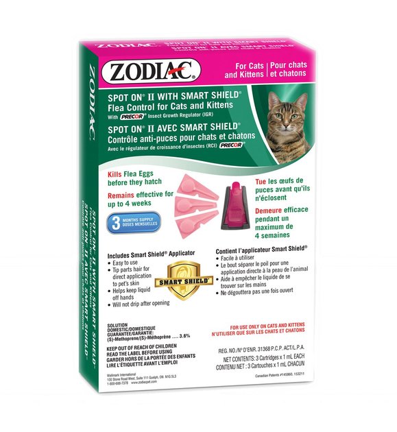 Zodiac flea 2025 treatment for cats