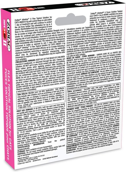 Show full view: Zodiac Infestop II Flea Topical Solution for Cats, Under 4 kg slide 4 of 9