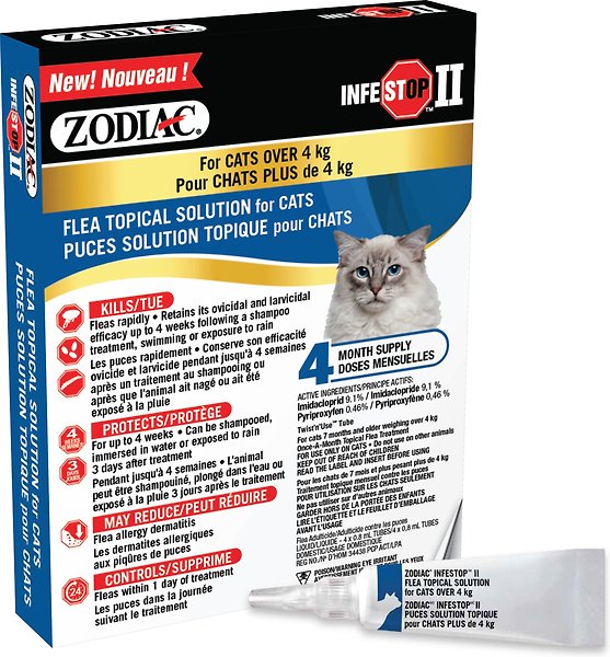 Show full view: Zodiac Infestop II Flea Topical Solution for Cats, Over 4 kg slide 4 of 10