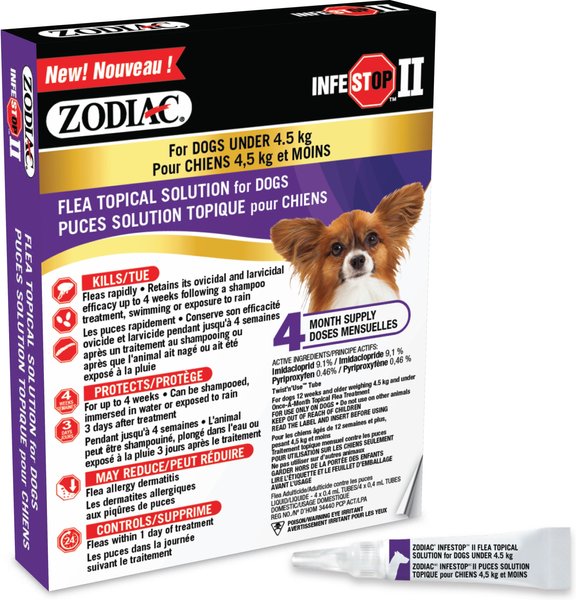 Show full view: Zodiac Infestop II Flea Topical Solution for Dogs, Under 4.5 kg slide 3 of 4