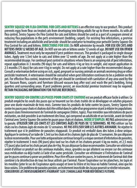 Show full view: Sentry Squeez-On Flea Control for Cats & Kittens slide 4 of 6