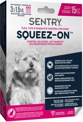 Sentry Squeez-On Flea Tick & Mosquito Treatment for Dogs, Up to 15 kg