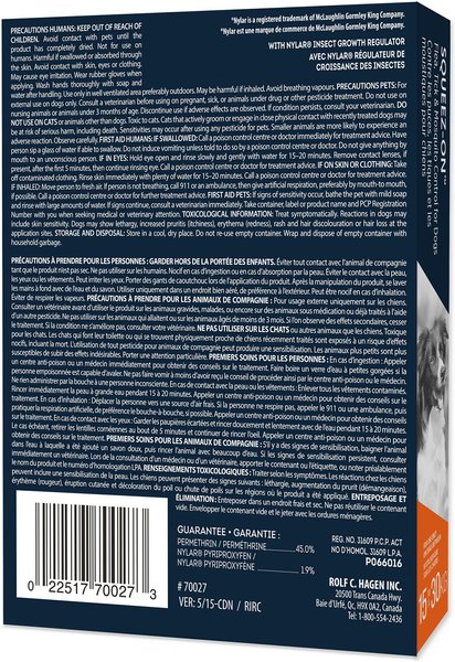 Show full view: Sentry Squeez-On Flea Tick & Mosquito Treatment for Dogs, 15-30 kg slide 3 of 6