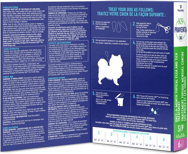 Show full view: Parapet K9 Praventa 360 Flea & Tick Treatment for Dogs, Up to 4.5 kg, 6 count slide 4 of 7