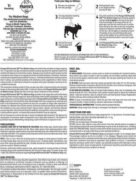 Show full view: Parapet K9 Praventa 360 Flea & Tick Treatment for Dogs, 4.6-11 kg, 1 count slide 7 of 7