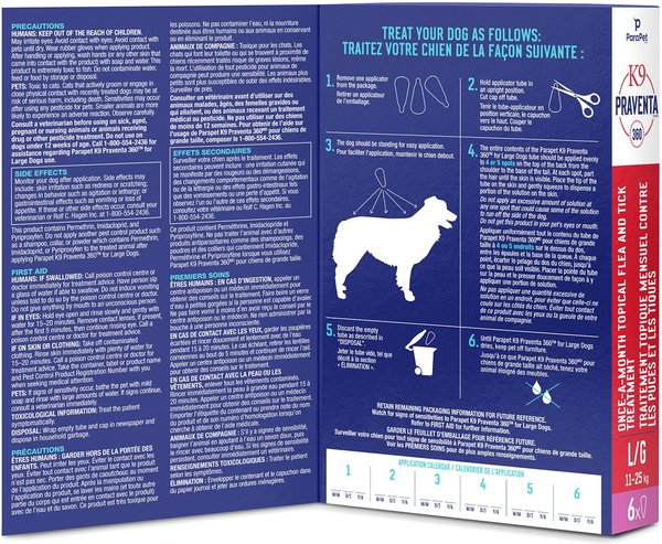 Show full view: Parapet K9 Praventa 360 Flea & Tick Treatment for Dogs, 11-25 kg, 6 count slide 4 of 7