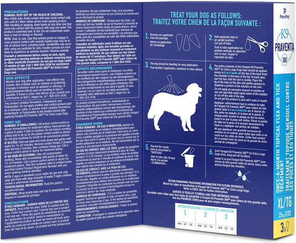 Show full view: Parapet K9 Praventa 360 Flea & Tick Topical Treatment for Dogs, Over 25 kg, 3 count slide 4 of 8