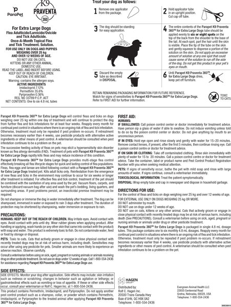 Show full view: Parapet K9 Praventa 360 Flea & Tick Topical Treatment for Dogs, Over 25 kg, 3 count slide 7 of 8