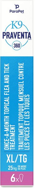 Show full view: Parapet K9 Praventa 360 Flea & Tick Topical Treatment for Dogs, Over 25 kg, 6 count slide 5 of 8