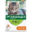 Show in main carousel: Advantage II Flea Treatment for Cats, 2.3 to 4 kg, 4 doses slide 1 of 7