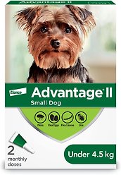 Advantage II Flea Treatment for Dogs, 4.5 kg & under, 2 doses