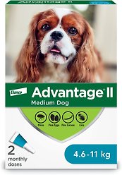 Advantage II Flea Treatment for Dogs, 4.6 to 11 kg, 2 doses