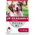 K9 Advantix II Flea & Tick Treatment for Dogs, 11 to 25 kg, 2 doses