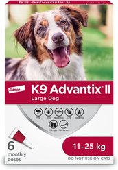 K9 Advantix II Flea & Tick Treatment for Dogs, 11 to 25 kg, 6 doses