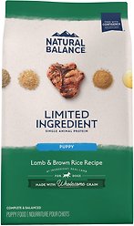 Natural Balance Limited Ingredient Lamb & Brown Rice Puppy Recipe Dry Dog Food, 10.9-kg bag