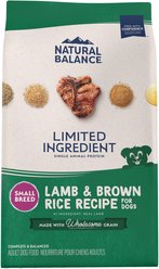Natural Balance Limited Ingredient Lamb & Brown Rice Small Breed Bites Recipe Dry Dog Food, 5.44-kg bag