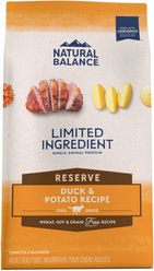 Natural Balance Limited Ingredient Reserve Grain-Free Duck & Potato Recipe Dry Dog Food, 9.98-kg bag