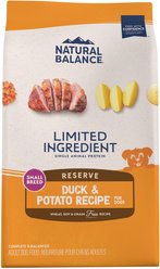 Natural Balance Limited Ingredient Reserve Grain-Free Duck & Potato Small Breed Bites Recipe Dry Dog Food, 1.81-kg bag